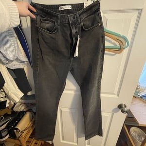 BRAND NEW ZARA Split Hem Slim Flare Jeans